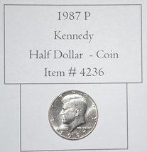 1987 P, Kennedy Half Dollar, # 4236, half dollar coin, vintage coins, ra... - £10.67 GBP