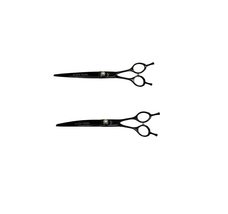 MPP Professional Pet Grooming Shears Black Pearl Even Handle Straight or Curved  - £141.90 GBP+