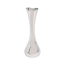 NEW Floral Bud Flower Vase oblong silver 5.25 inches tall, metal, teardrop shape - £5.89 GBP