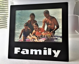 &quot;FAMILY&quot; Picture Frame---holds a 3.5 x 5&quot; photo--Black Metal Frame - £7.98 GBP