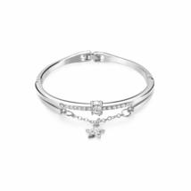 Luxury Rose Gold Women Jewelry Cuff Bangles Star Bracelet Dangle Drop Stainless  - £7.07 GBP