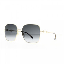 GUCCI GG0879S 001 Gold/Grey 61-18-140 Sunglasses New Authentic - $264.59