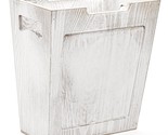 Wood Trash Can, Rectangular Rustic Wooden Waste Basket Farmhouse Wasteba... - $45.99