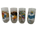 Smurf Glasses Smurfette Jokey Hefty Lot Of 4 Vintage 1982 1983 - $39.55