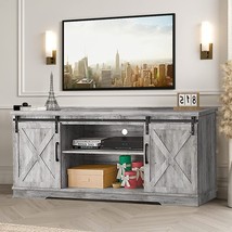 Amyove Farmhouse Tv Stand For 65 Inch Tv, Entertainment Center Tv Media Console - £153.30 GBP