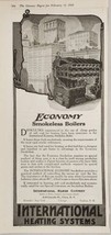 1921 Print Ad Economy Smokeless Boilers International Heating Systems Utica,NY - £15.38 GBP