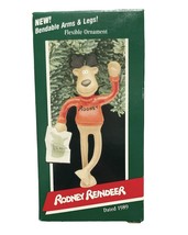 1989 Hallmark Keepsake Ornament Rodney Reindeer With Map Bendable Arms Legs - $5.63