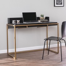 46 Inch Black And Gold Writing Desk - $10,662.43 MXN
