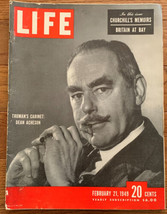 Life Magazine February 21 1949 Dean Acheson &amp; Churchill Elizabeth Taylor - £7.99 GBP