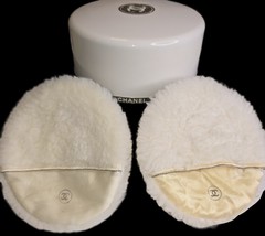 Vintage Chanel 4.5&quot; Powder Puff Silk With Pocket With CC Logo X2 &amp; Powde... - $35.00