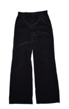 Vintage Velvet Pants Womens 10 28x32 Black Velour Flare Wide Leg Pleated... - £35.65 GBP