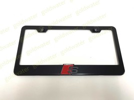3D Black S Sport Emblem Black Powder Coated Metal Steel License Frame Au... - $23.92