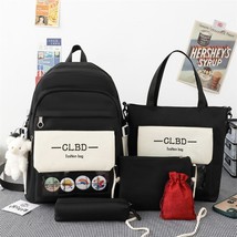 5 pcs/sets canvas School Bags For Teenage Girls Women Backpack Canvas kids Prima - £46.39 GBP