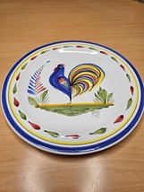 Keraluc Quimper France Rooster Plates Dishes Hand Painted 11.25&quot; French Country - £19.38 GBP