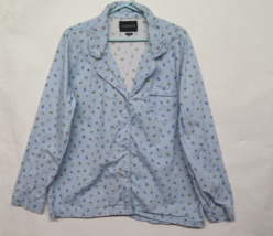 WildFang Wild Blue Print Pajama Top Shirt Womens Size L Rare - £28.34 GBP