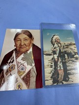 Lot of 2 Indian postcards vintage Emma Big Bear &amp; Buck Burshears - £10.12 GBP