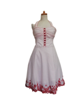 Jane Norman polka dot embroidered cotton retro pin up vintage dress - £58.97 GBP