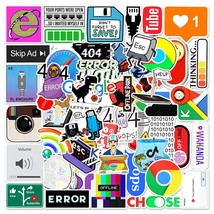 50 Pcs Internet 404 Network Error Cartoon Java Program Stickers - £7.90 GBP
