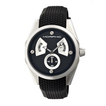 NEW Morphic 3402 Men&#39;s M34 Collection Black Dial Silicone Sport Date/Day Watch - £79.76 GBP
