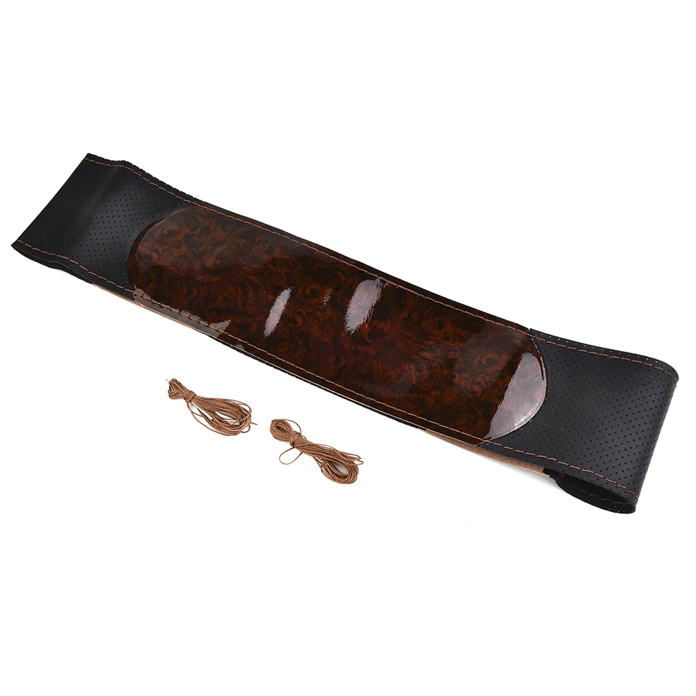 Peach Wood Steering Wheel Cover DIY Kit - Leather Accessory for 37-38cm Steeri - £15.79 GBP