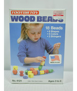 Vintage TootsieToy Wood Beads 4121 Set of 18 Wood Play Beads USA UNOPENED - €12,97 EUR