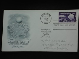 1960 Satellite Echo First Day Issue Envelope 4 cent Stamp Progress in Space - $2.50
