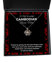 Cambodian Bonus Mom Necklace Gifts - To My Wonderful Bonus Mom - Crown Pendant  - £39.27 GBP