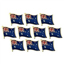 10 Australian Flag Pins 0.5&quot; Lapel Pin Au Australia Hat Tie Tack Badge Set Ten - £10.31 GBP