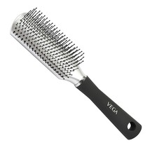 Vega Flat Brush with Black Colored Handle and Silver Colored Brush Head - R10-FB - £11.29 GBP