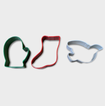 3 - 3&quot; Metal Cookie Cutters - Stocking Mitten / Glove Peace Dove - Chris... - $4.75