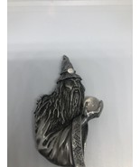 Vintage Pewter Wizard Pin Brooch - £50.13 GBP