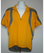 Mens Quest Bike Jersey XL yellow gray polyester half zip 3 back pockets - £25.50 GBP