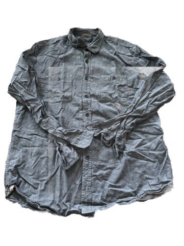 Wallin &amp; Bros Button Down Shirt Mens Gray Long Sleeve Cotton Casual Size XL - $14.01
