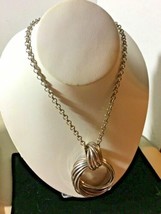 Vintage NY Ring Chain Silver Metal Necklace Lobster Claw Clasp    SKU 07... - $6.88