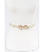 Elastic Pearl Waist Belt W/ribbon Buckle - $24.55