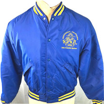 Monterey CA Parks and Recreation M Vtg Satin Baseball Jacket Medium Mens Quilted - £28.44 GBP