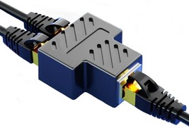 RJ45 Ethernet Splitter Adapter USB 1 to 2 Dual LAN Network Socket Connec... - $22.23