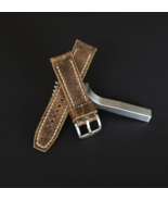 Brown leather watch strap Vintage style, Distressed wrist band 18-26mm H... - $90.18 CAD