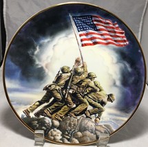 Raising of the flag on Iwo Jima 1992 decorative plate - $7.87