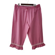 Beguile Sleepwear Pink 1X Pajama Pant Big Ruffle Hem Cottagecore Lace Trim - £38.15 GBP