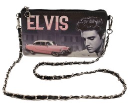 Elvis Presley handbag purse wristlet crossbody shoulder pink caddy Cadil... - $725.95 MXN