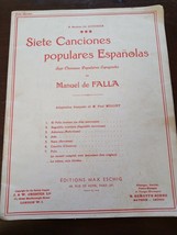Siete Canciones Populares Espanolas Sheet Music Song Book Spanish - £23.18 GBP