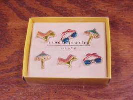 Set of 6 Metal Beach Theme Candle Jewelry Pins - $7.95