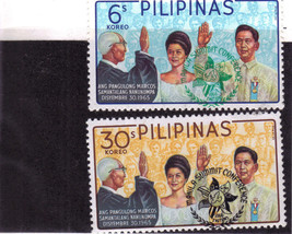 2 Pilipinas Stamps - Ang Pangulong Marcos Disyembre 30, 1965 - £2.35 GBP