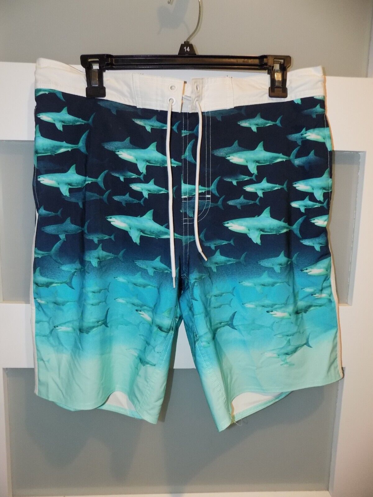 George Above Knee Shark E-Board Swim Shorts Size M (32/34) Men&#39;s - $18.40