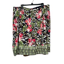 Talbots Women&#39;s Skirt Pleated A-Line Floral Tropical Cottage Core Pink Green 20W - £13.77 GBP