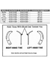 Troy Bilt Craftsman RH Right Hand Tine 742-04116-0637 - £10.38 GBP