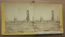 W.E. Bowman Stereoview Ruins of Chicago After 1871 Fire St. Paul Church North - £22.35 GBP