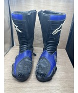 Alpinestars Svx Racing Motorcycle Boots Euro 48 US Size Men’s 15 Blue Black - $148.45