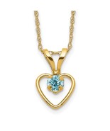 Children&#39;s December Blue Zircon Birthstone Heart Necklace - €145,86 EUR